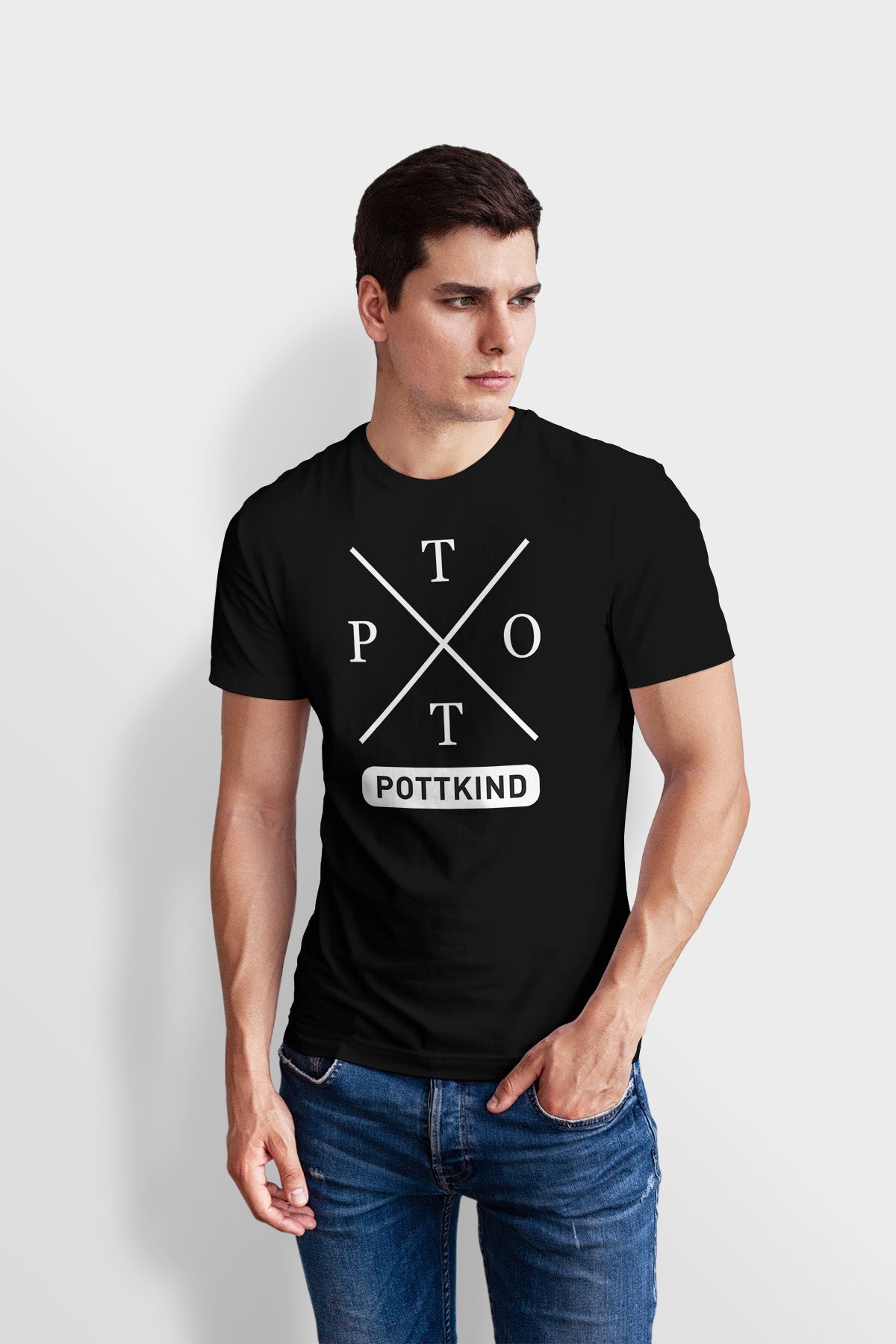 T-Shirt Creator POTT Kreuz Weiß